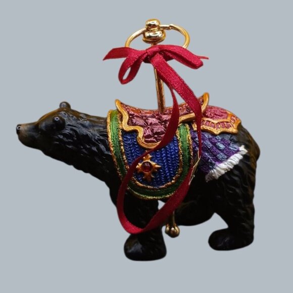 Kirkland Carousel Bear Ornament With Gold-Tone Accents & multicolor - Picture 8 of 8